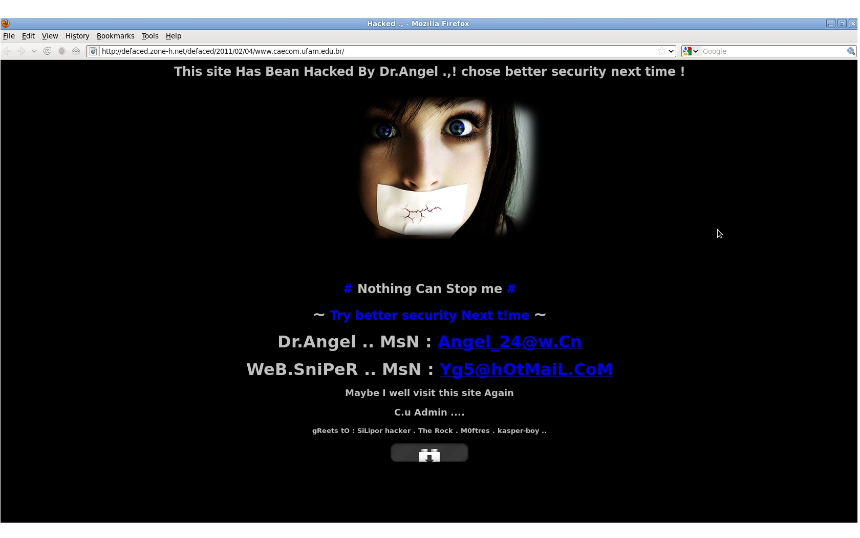 website screenshot  - website after hacked